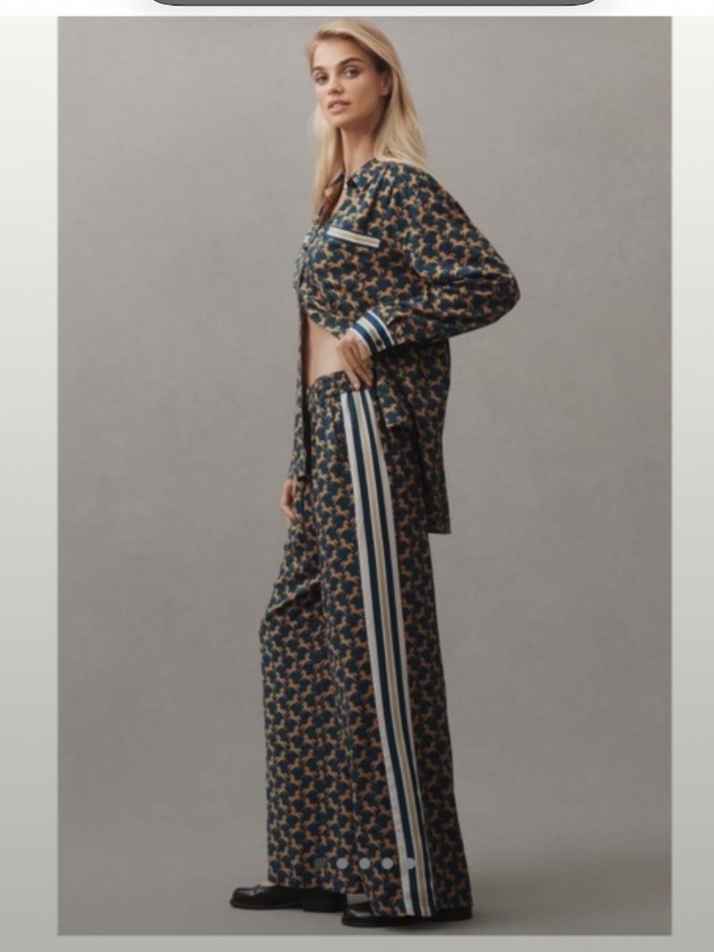 The Brooklin Tie-Front Printed Pull-On Pants by Maeve